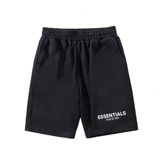 Quần Short ESSENTIALS Nam Nữ Màu Đen Form Rộng Nhiều Họa Tiết, Quần Đùi Thể Thao Lửng Form Rộng OMELYUNISEX