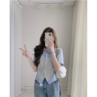 Áo kiểu sơ mi phối