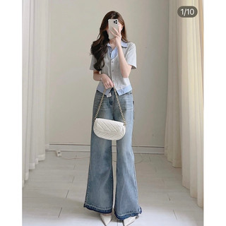 Áo kiểu sơ mi phối