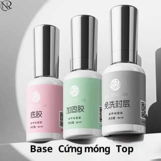  Base top hoa hồng Youth Rose chính hãng 20ml - gel liên kết top phủ bóng cứng móng cao cấp - Nails Red 