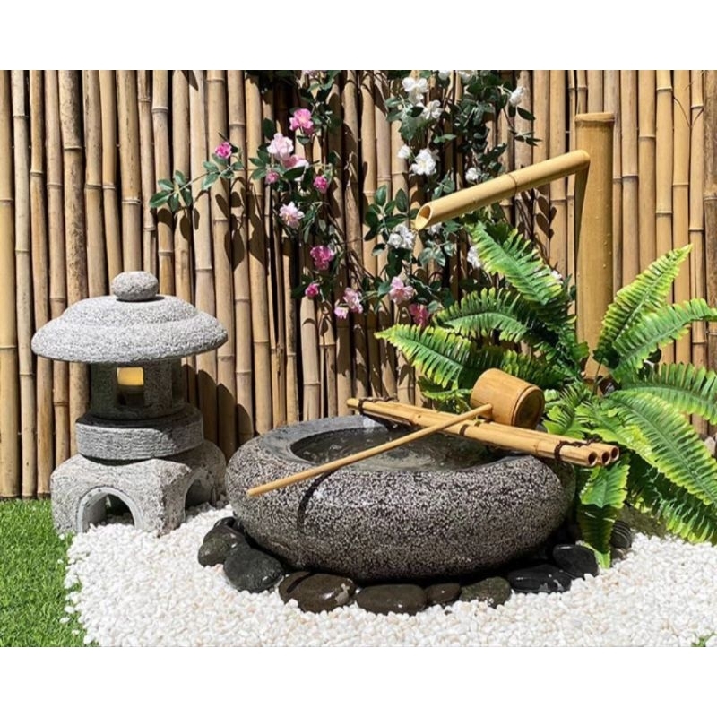 Thác nước phong thủy bằng tre-015