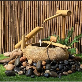 Thác nước phong thủy bằng tre-015
