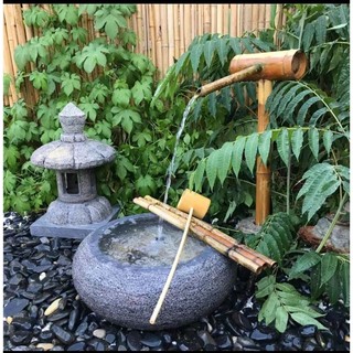 Thác nước phong thủy bằng tre-015