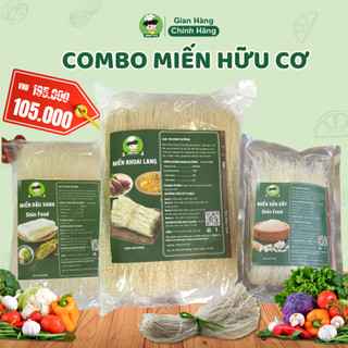 Set Miến Hữu Cơ: Miến Đậu Xanh, Miến Khoai Lang, Miến Sắn Dây ShinFood Miến Chay Sợi Dai Ngon Thực Dưỡng Ăn Kiêng Health