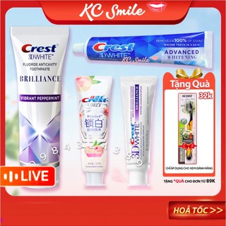 Kem đánh răng Crest 3D White Brilliance bản Mỹ 99gr và bản Trung 90gr