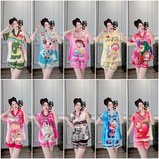 Đồ bộ Pijama đùi thiết kế in 5d nhiều mẫu chất lụa xước mềm mịn mát