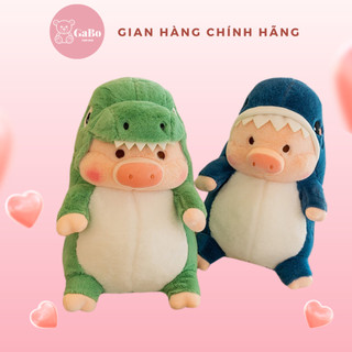 Gấu bông heo cosplay khủng long, heo lulu áo cá mập gabo teddy bear
