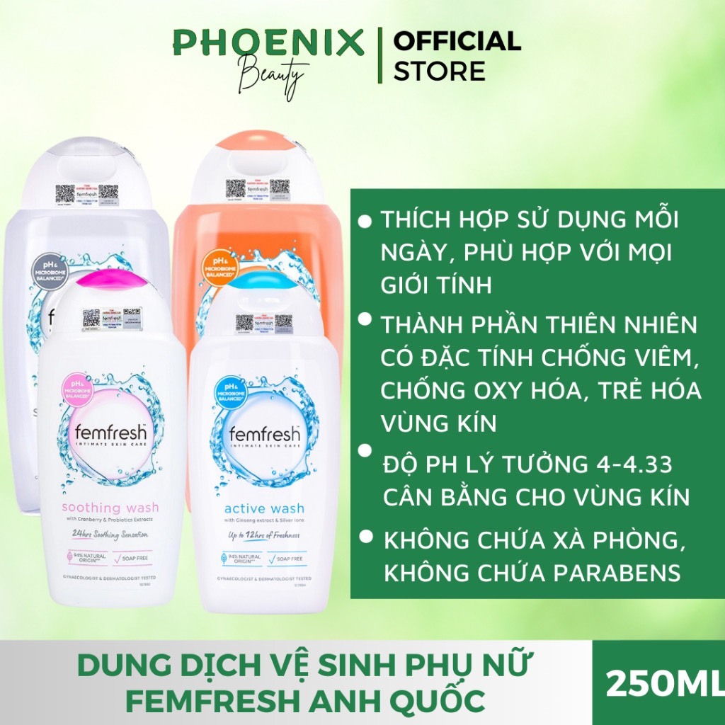 Dung Dịch Vệ Sinh Phụ Nữ Femfresh,Sạch Thơm Suốt Ngày Dài Femfresh Anh Quốc