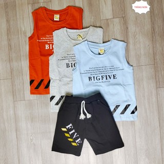 (11-15kg) Đồ bộ bé trai vải thun cotton 4 chiều kiểu dáng năng động, dễ thương. Bộ ba lỗ cho bé trai