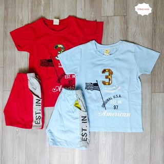 Bộ quần áo bé trai cộc tay, vải thun cotton 4 chiều mát mẻ. Đồ bộ bé trai (12-18kg)