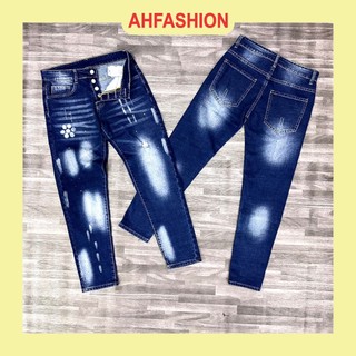 Quần jean nam DSQ họa tiết vẽ vẩy sơn 4 cúc Menswear Pants dáng slimfit ống đứng cao cấp-AHFASHION