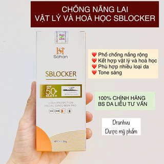 Chống nắng lai vật lý và hoá học, bảo vệ da phổ rộng, kiềm dầu Sblocker