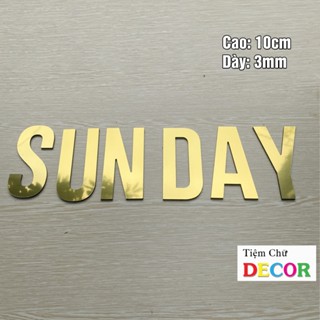 Chữ Alu Vàng Gương 10cm dày 3mm T1 In Hoa trang trí dán tường - biển quảng cáo