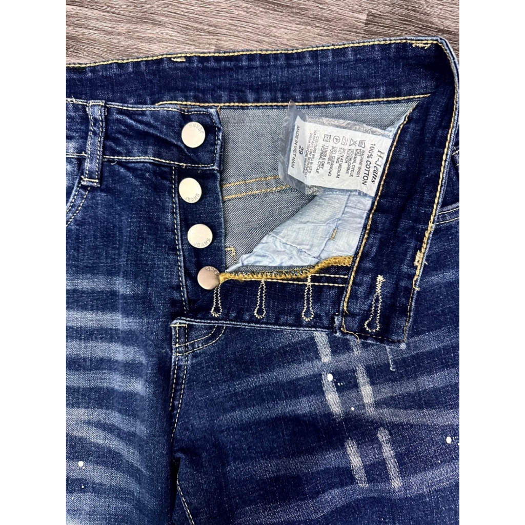 Quần jean DSQ xanh boy phố bản 4 cúc  Menswear Pants sáng slimfit ống ôm cao cấp-AHFASHION