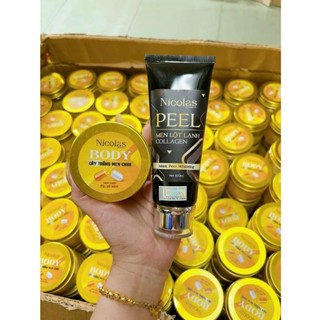 Combo Peel Men Lột Lạnh Collagen và Body Cấy Trắng Thanh Nhi NICOLAS