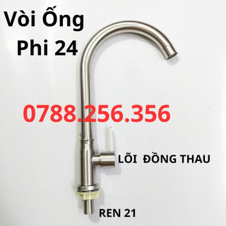 Vòi rửa chén bát Bi xoay 360 độ inox 304 - Phi 24mm, ống lớn, quay qua lại rất nhẹ nhàng