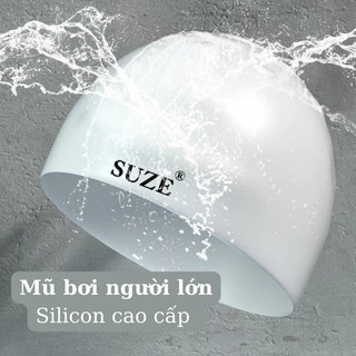 Mũ bơi người lớn cao câp, mũ bơi silicon hiệu SUZE chống thấm nước co dãn 4 chiều K17