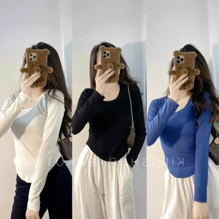 Áo thun tay dài nữ vạt bầu nữ xinh