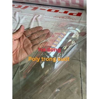 ( Khổ cao 1,22 m x dài 1m x 8dem ) Tấm tôn nhựa Poly lấy ánh sáng màu TRONG SUỐT che nắng mưa cao cấp. bán theo m tới.