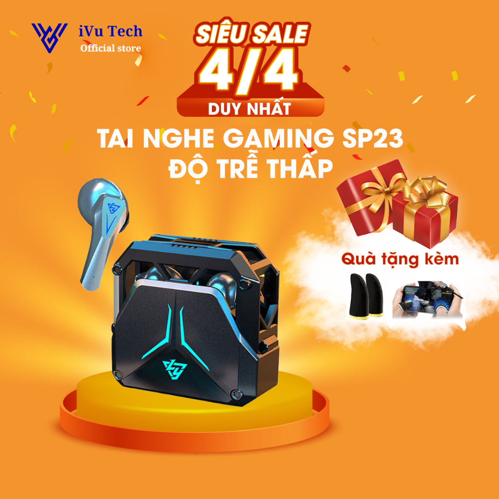 Tai nghe bluetooth gaming SP23 âm thanh hifi điều khiển cảm ứng bằng vân tay độ trễ cực thấp