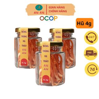 Nấm Đông Trùng Hạ Thảo Sấy Thăng Hoa, Khô AN AN Cao Cấp Đóng Hũ 4gr, 10gr vip