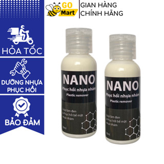 Nano phục hồi nhựa nhám 50ml chai lớn, dung dịch làm mới và dưỡng nhựa đen ô tô, xe máy cũ Go Mart