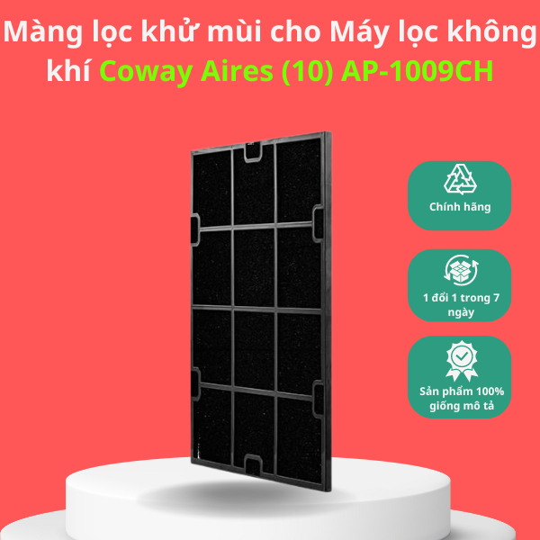 [Chính Hãng] Màng lọc khử mùi cho Máy lọc không khí Coway Aires (10) AP-1009CH