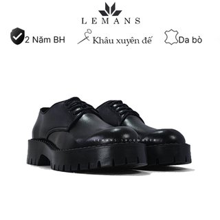 The Classic Chunky Derby LeMans CHK01, da bò nguyên tấm đế chunky cao 5cm khâu đế Bảo hành chính hãng 24 tháng