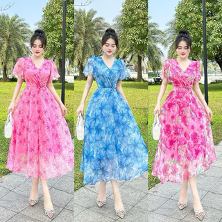 Đầm xoè voan hoa TRIPBLE T DRESS - Free size dưới 54kg - MS26Y