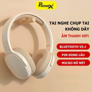 Tai nghe chụp tai bluetooth không dây Poermax P2961 vòm tai rộng, nhẹ dễ đeo phù hợp với nhiều nhu cầu khác nhau