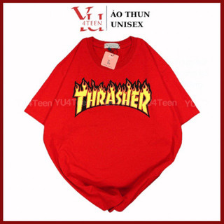 Áo Thun PHÔNG UNISEX LOGO THRASHER LỬA (Đủ size M-L-XL-XXL BIGSIZE)