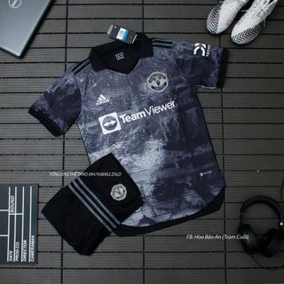 Áo Mu 2022, Bộ quần áo bóng đá CLb Manchester Utd màu Đen vải thái siêu hot phom 43-90kg