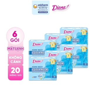   Mới  COMBO 6 gói DIANA Băng vệ sinh Diana hàng ngày Sensi Cool Fresh  gói 20 miếng  