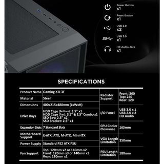 Vỏ Case XIGMATEK GAMING X II 3F (OPTION FAN)