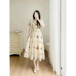 V207 váy thêu hoa thiết kế