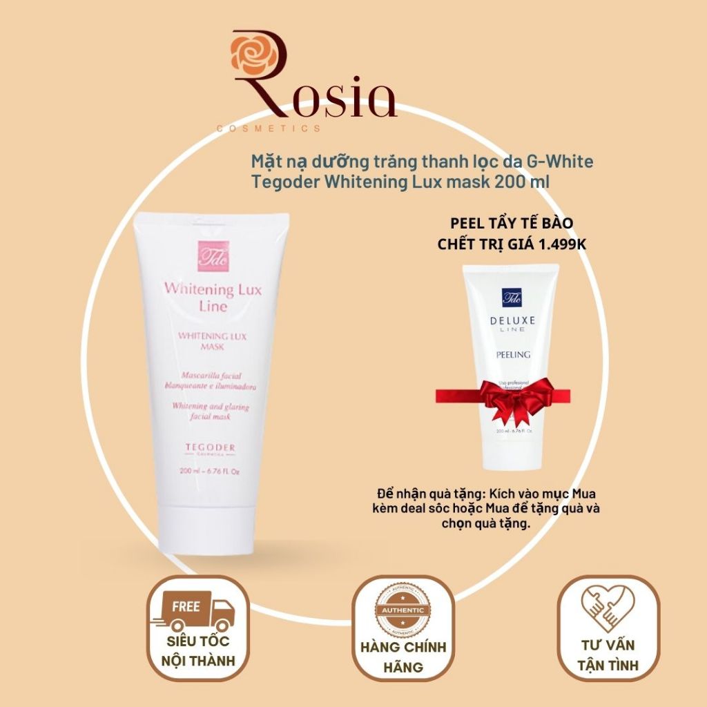 Mặt nạ dưỡng trắng thanh lọc da G-White Tegoder Whitening Lux mask 200 ml mã 7542