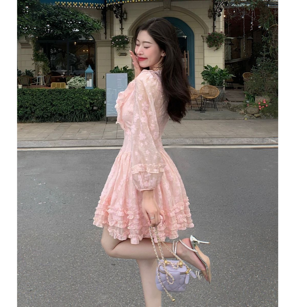 Đầm Hoa Cổ Bèo MELLYSTORE Váy Tiểu Thư Dài Tay Chất Voan In Nổi 3 Màu Cao Cấp Đẹp Quyến Rũ ,Sang Trọng - Đầm Thiết Kế 20 | BigBuy360 - bigbuy360.vn