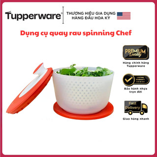 Dụng cụ quay rau Spinning Chef TUPPERWARE, Dụng cụ quay khô rau, quay rau ráo nước, quay khô rau sống bh trọn đời
