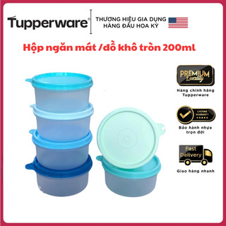 Hộp tròn ngăn mát 200ml, Hộp đựng thức ăn dặm cho bé, Hộp làm sữa chua TUPPERWARE nhựa nguyên sinh an toàn cho sk