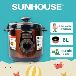 Nồi áp suất điện đa năng 6L SUNHOUSE SHD1562 - Bảo hành 12 tháng