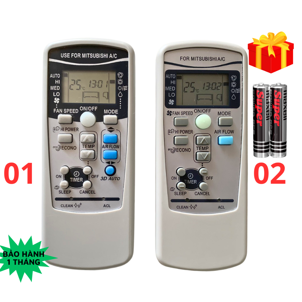 Điều khiển điều hòa Mitsubishi Mã 03 dòng MSY- MSZ- MS, remote máy lạnh Mitsubishi-kèm pin - GDCT