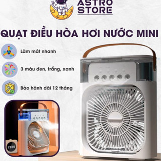Quạt Phun Sương Mini Có Khay Chứa Đá 600ml - Điều Hoà Phun Sương Tạo Ẩm Làm Mát Kiêm Đèn Ngủ Có Chế Độ Hẹn Giờ