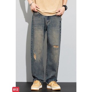  Quần jean nam cạp cao ống suông rộng beggy quần bò baggy nam phom xuông chất jeans mềm dày dặn xu hướng 2024 