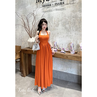 Đầm Cổ Yếm Dáng Dài Siêu Sang