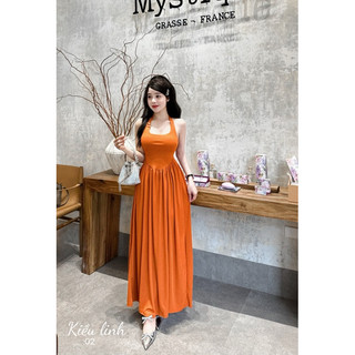 Đầm Cổ Yếm Dáng Dài Siêu Sang