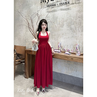 Đầm Cổ Yếm Dáng Dài Siêu Sang