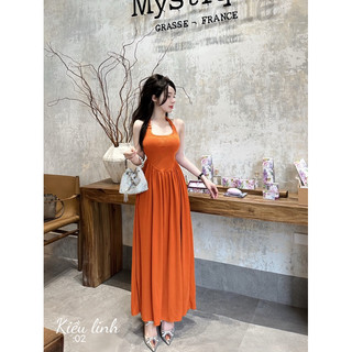 Đầm Cổ Yếm Dáng Dài Siêu Sang