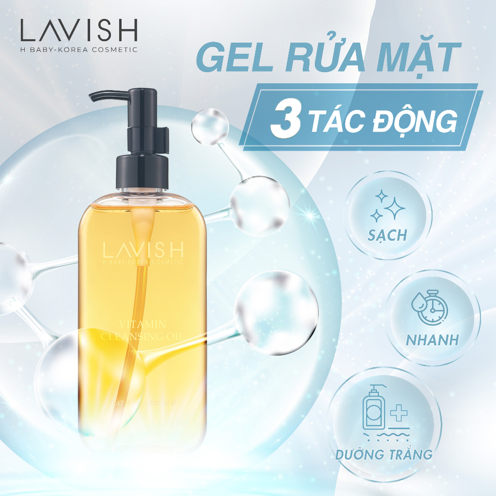 Gel rửa mặt & tẩy trang Lavish H Baby 220ml