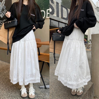  Chân váy ren boi màu trắng ulzzang