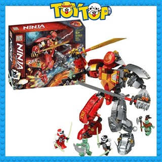 Đồ chơi lắp ráp ninjago chiến giáp robot lửa đất Kai Cole xếp hình mech PRCK 61065 MG210 Tank 11555 mô phỏng 71720